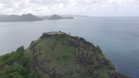 Drone view of mountain and mountain landscape - St Lucia Video stock 61858693