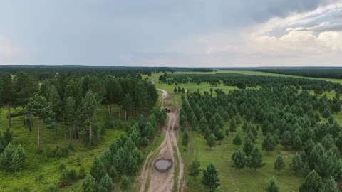 Drone View of Mountain Forest Landscape in Horqin Inner Mongolia China Stock Footage 341641907