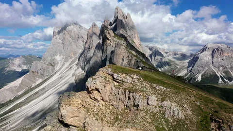Drone view at mountain Seceda in Dolomites Stock Footage 169932678