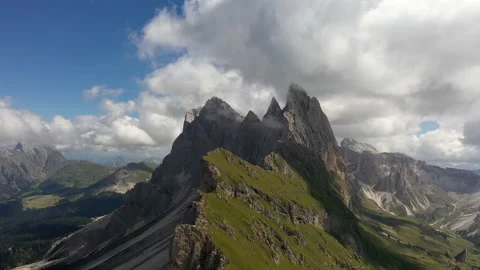 Drone view at mountain Seceda in Dolomites Stock Footage 169932892
