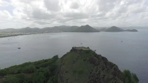 Drone view from mountain top  - Saint Lucia Stock Footage 61859929