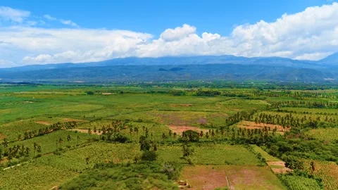Drone view of mountain valley with beautiful panoramic landscape. Stock Footage 309866879