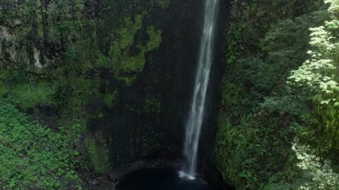 Drone view of the mountain waterfall Video stock 288367847