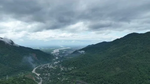 Drone view of mountains Stock Footage 214688505