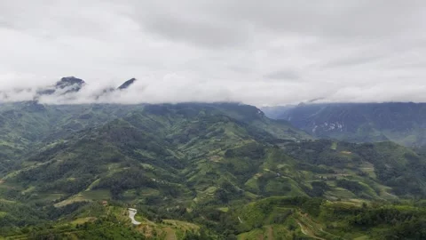 Drone view of mountains on Ha Giang Loop, northern Vietnam – 4K Stock-Footage 325036205