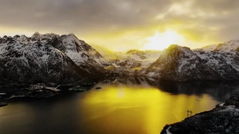 Drone view of mountains in Norway Stock Footage 305028749