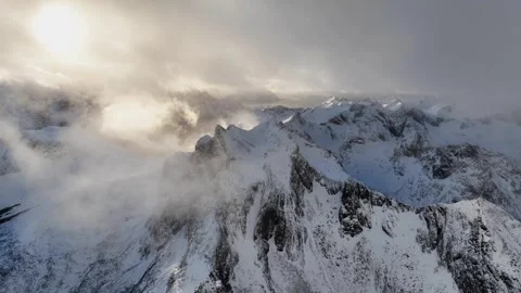 Drone view of mountains in Norway Stock Footage 305034067