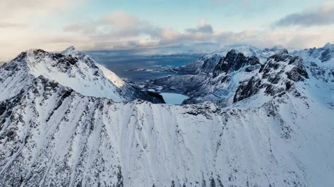 Drone view of mountains in Norway Stock Footage 305034863