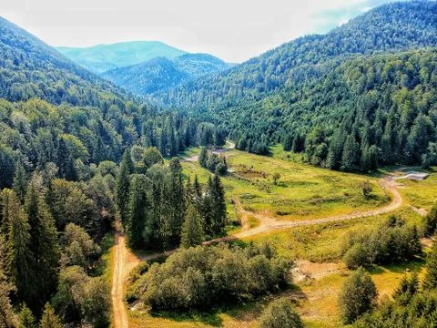 Drone view of mountains Foto stock