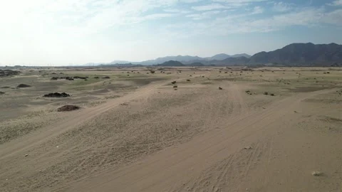 Drone view moving away from desert and mountains. beautiful view of desert Stock Footage 263277522