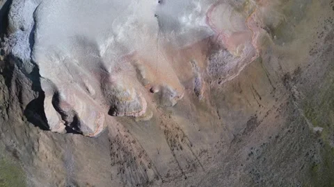 Drone view of multi-colored bluff Stock Footage 297594643