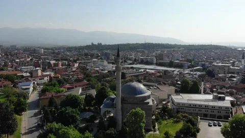 Drone view of the Mustafa Pasha Mosque in Skopje Stock Footage 155338211