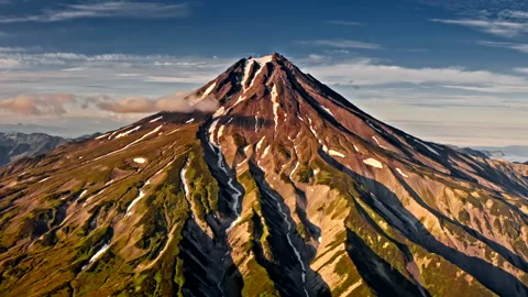 Drone view of Mutnovsky volcano Stock Footage 137020475