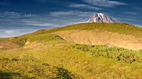 Drone view of Mutnovsky volcano Video stock 137021005