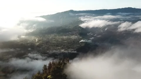 Drone View Natural Panorama of Mount Bromo Tengger Semeru National Park Stock Footage 233266366