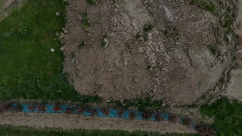 Drone view of new house parcel. In real estate, a lot or plot is a tract or Vídeos de archivo 126458869