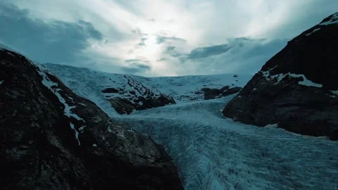 Drone View of Nigardsbreen Glacier Norway With Signs Of Melting Ice 库存影片 339133592