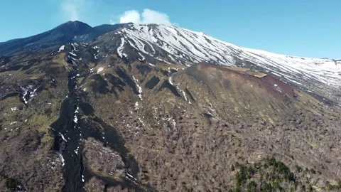 Drone view from north side Etna volcano Video stock 149265659