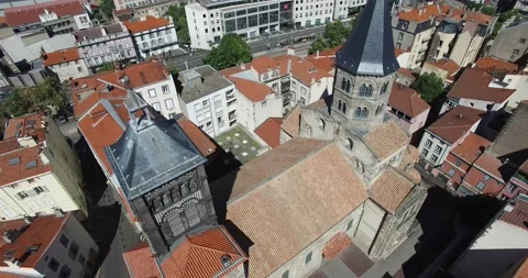 Drone view of Notre Dame du Port Basilica Stock Footage 131833207