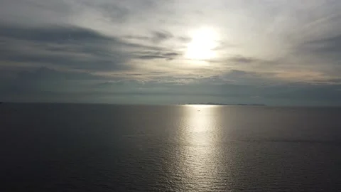 Drone view Ocean during clody weather Stock Footage 170014100