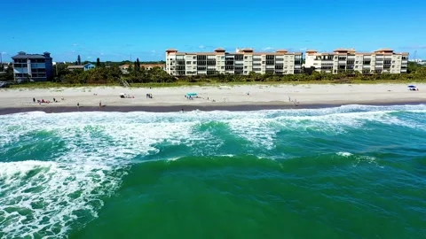 Drone view of the ocean in Floridia Stock Footage 232721363