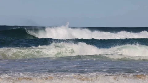 Drone View of the Ocean Waves Splashing . Stock Footage 316217952