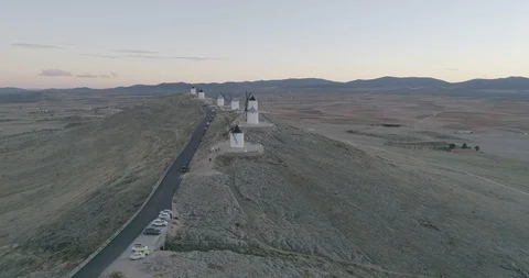 Drone view of old windmills in Spain Vídeos de archivo 111834970