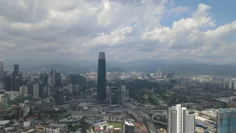 Drone view on one of the landmarks in Kuala Lumpur Stock Footage 148496392