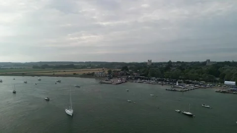 Drone view of Orford, Suffolk Stock Footage 284014089