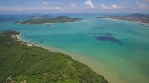 Drone View Over Cape Panwa and Chalong Bay in Phuket Stock-Footage 65787302