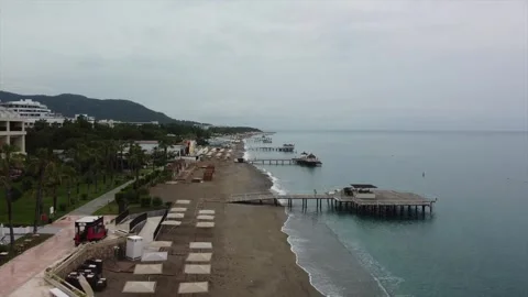 Drone view over the coastline in Turkey Stock Footage 246595759
