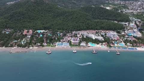 Drone view over the coastline in Turkey 動画素材 246595868