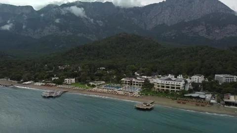 Drone view over the coastline in Turkey 動画素材 246731092