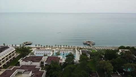Drone view over the coastline in Turkey Stock Footage 246827054