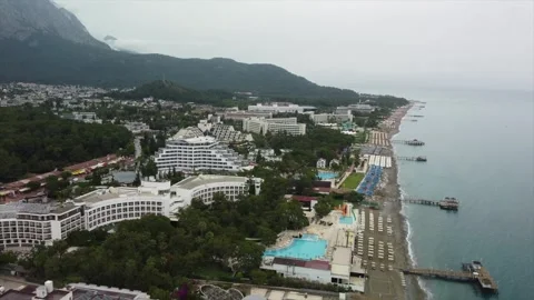 Drone view over the coastline in Turkey Vídeos de archivo 246827135
