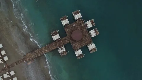 Drone view over the coastline in Turkey Stock Footage 249054447