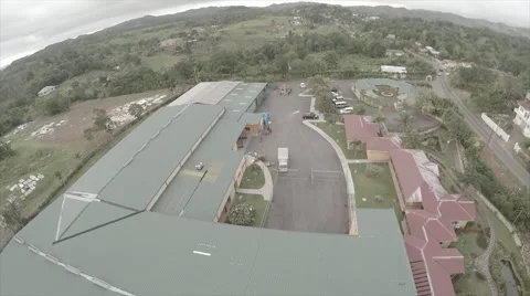 Drone view over compound on mountain Stock Footage 62527633