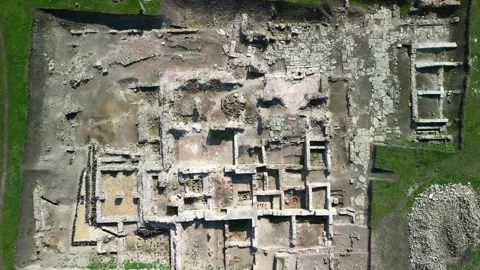 Drone view over Deultum .An ancient city and bishopric in Thrace. Stock Footage 268693135