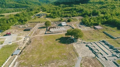 Drone view over Great Preslav (Veliki Preslav), Vídeo Stock 138708546