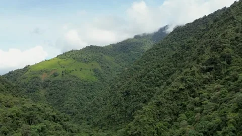 Drone View over Green Mountains near Valle del Cauca, Colombia Stock Footage 310407731