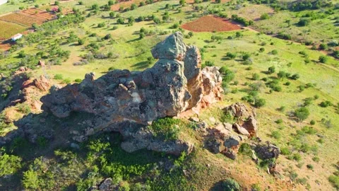 Drone View over a Mountain Peak Stock Footage 247954825