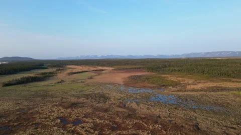 Drone View Over Newfoundland's Rugged Landscape Stock Footage 253407856