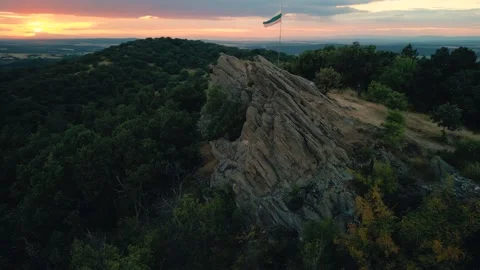 Drone view over Paleokastro archaeological site in Sakar  near Topolovgrad 動画素材 230462075