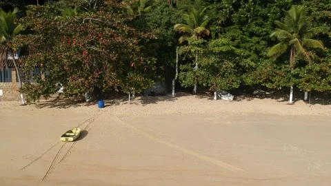 Drone view over paradise beach on island Stock Footage 134052185