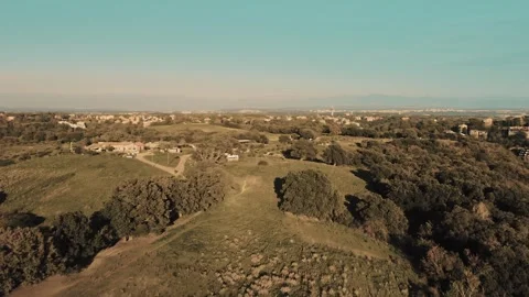 Drone View over the Park of Insugherata in Rome Stock Footage 292550187