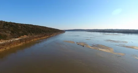 Drone view over the Platte river Stock Footage 99018789