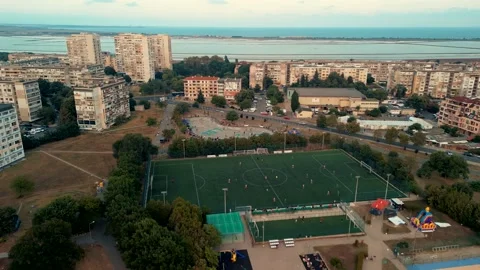 Drone view over skate park. Видео 230456530