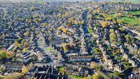 Drone view over Southdown, Bath. Stock Photos