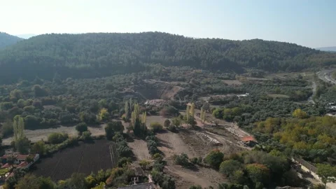 Drone view over Stratonikeia Ancient City in Eskihisar, Mugla, Turkey.	 Stock Footage 231243974