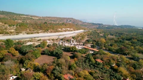 Drone view over Stratonikeia Ancient City in Eskihisar, Mugla, Turkey.	 Stock Footage 231245190